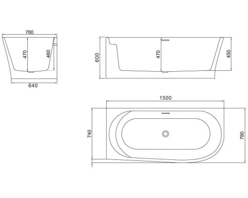 Ванна BELBAGNO BB410-1500-780-L