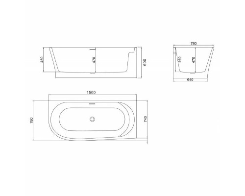 Ванна BELBAGNO BB410-1500-780-R