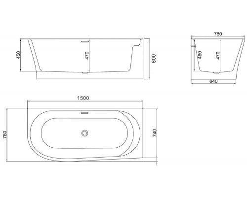 Ванна BELBAGNO BB410-1500-780-R