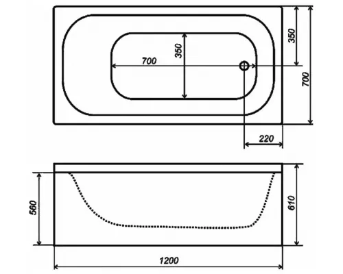 Ванна Triton Стандарт 120 Экстра с экраном