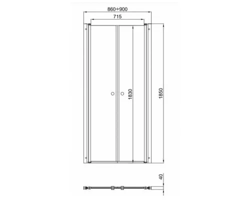 Душевая дверь Triton ДАБЛ 90*185