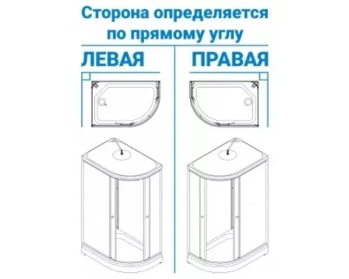 Душевая кабина Triton Коралл 120*80 А прав 1/4 круга, низ.подд., Белый ДН4