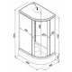 Душевая кабина Triton Коралл 120*80 B лев 1/4 круга, сред.подд., Белый ДН4