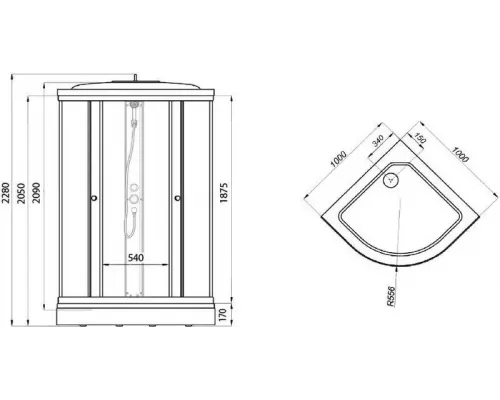 Душевая кабина Triton Лайт 100*100 A н/п