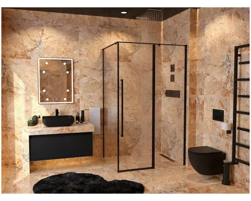 Душевое ограждение Mirsant Next 100 Black без поддона