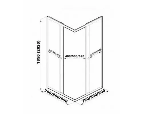 Душевое ограждение Triton Вента-Блэк 90*90 квадрат