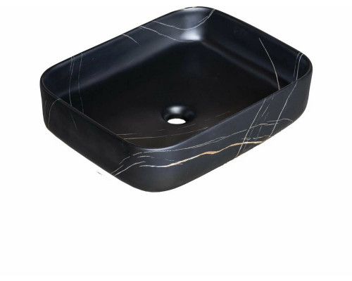 Раковина накладная Mirsant SHELL-0619 Black Marquina 515*400*130