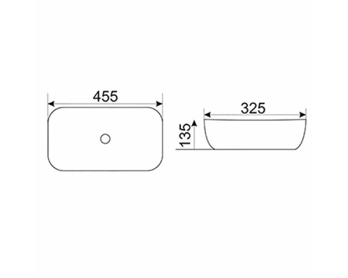 Раковина накладная CeramaLux 548 455*325*135 