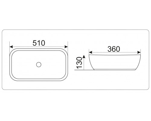 Раковина накладная CeramaLux 9447 (K411) 510*360*130