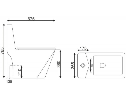 Унитаз напольный EvaGold T1028