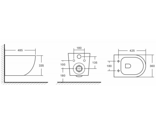 Унитаз подвесной EvaGold K505GM