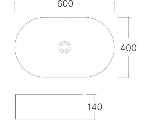 Раковина накладная EvaGold A257CBKM 600*400*140