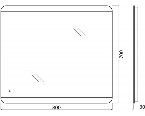 Зеркало с подсветкой BelBagno SPC-CEZ-800*700*LED-TCH