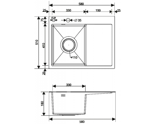 Кухонная мойка РМС MRK-5851BL-L 