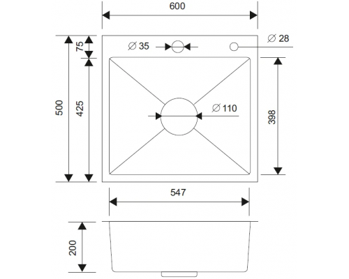 Кухонная мойка РМС MR-6050BL