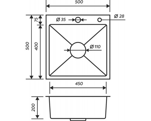 Кухонная мойка РМС MR-5050