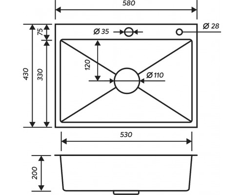 Кухонная мойка РМС MR-5843BL