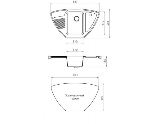 Кухонная мойка Granicom G-008 шоколад