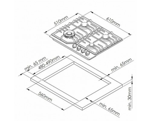 Варочная поверхность AXELDORF GH-0612-2 BLACK LUXE