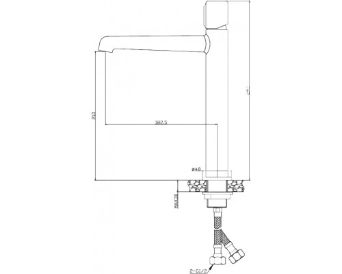 Смеситель для раковины BelBagno UNO-LMC-CRM