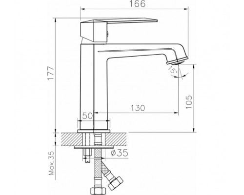 Смеситель для раковины Golden Fox Hyde 10610