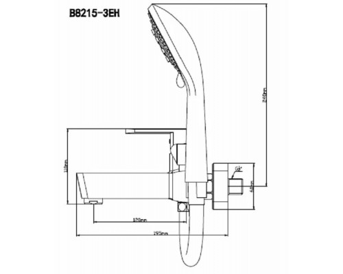 Смеситель для ванны BOOU B8215-3ЕН