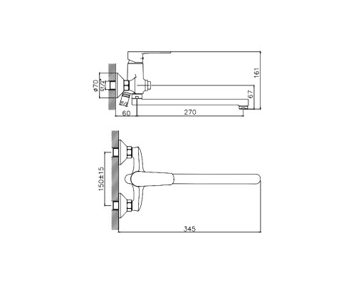 Смеситель для ванны Cron CN22523