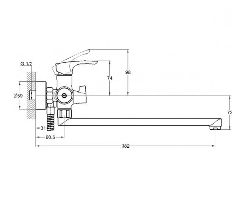 Смеситель для ванны Solone FAB7-A020