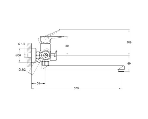 Смеситель для ванны G-Lauf GOB7-A134 