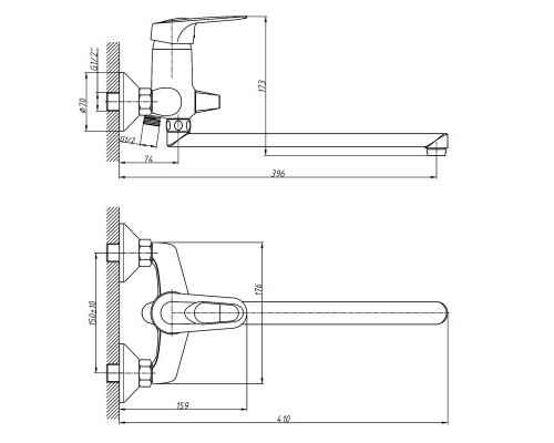 Смеситель для ванны Haiba HB2204