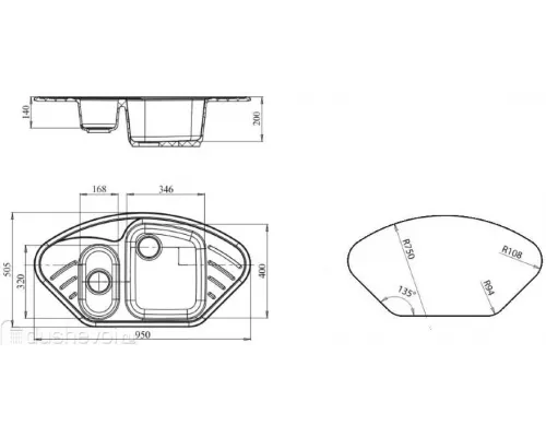Кухонная мойка MAXSTONE MS-13 белый снег
