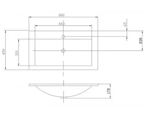 Раковина мебельная Aquaton Премьер 80М 80*45*17