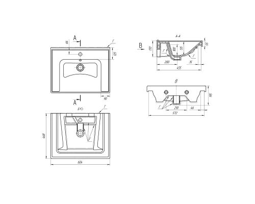 Раковина мебельная Dreja Грейс 60 60*47*6