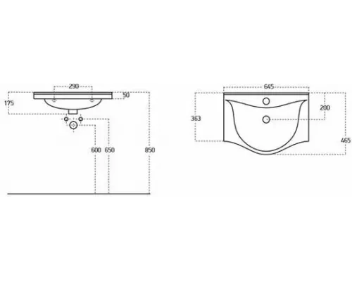 Раковина мебельная Mirsant Albatross 100 98,5*46*17,5
