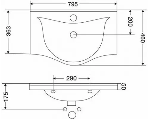 Раковина мебельная Mirsant Albatross 100 98,5*46*17,5