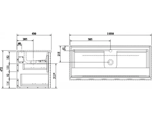 Раковина мебельная SanFlor TIMZER TS-54089 Oceanida 103 103x48x10