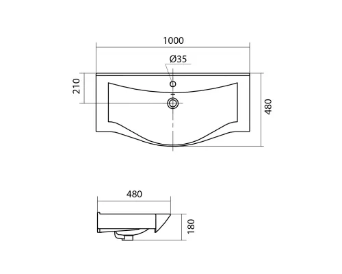 Раковина мебельная Santek Беверли-100 100*48*18