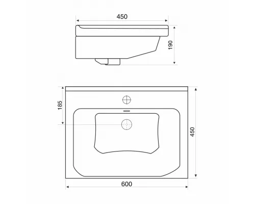 Раковина мебельная Santek Миранда 80 80,5*45,5*19