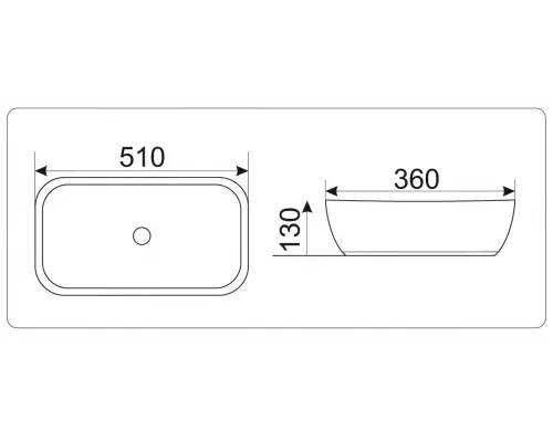 Раковина накладная CeramaLux 9447 (K411) 510*360*130