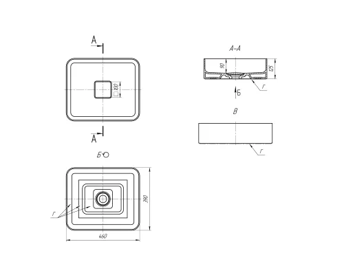 Раковина накладная Dreja Джой 460*390*120