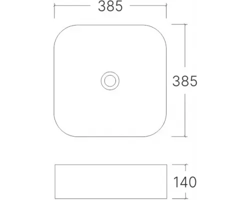 Раковина накладная EvaGold А423 385*385*140