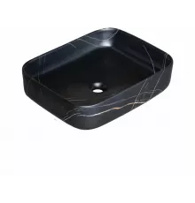 Раковина накладная Mirsant SHELL-0619 Black Marquina 515*400*130