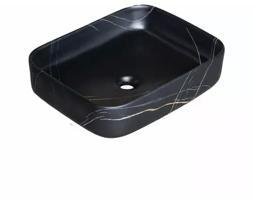 Раковина накладная Mirsant SHELL-0619 Black Marquina 515*400*130