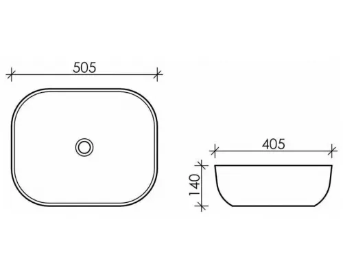 Раковина накладная Redo R78104B 505*405*140