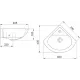Раковина угловая Santeri Радиан 48*40,5*16,3