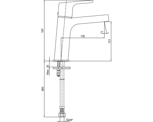 Смеситель для раковины E.C.A. LUNA 102108940EX 