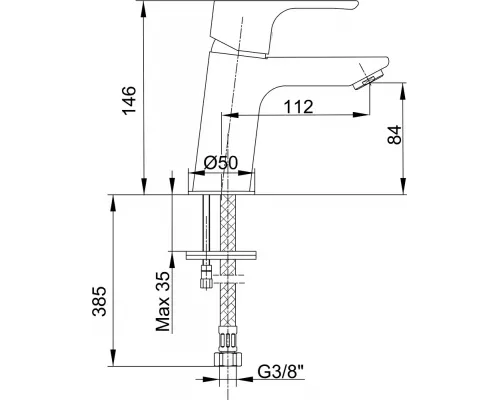 Смеситель для раковины E.C.A. NIOBE 102188053EX 