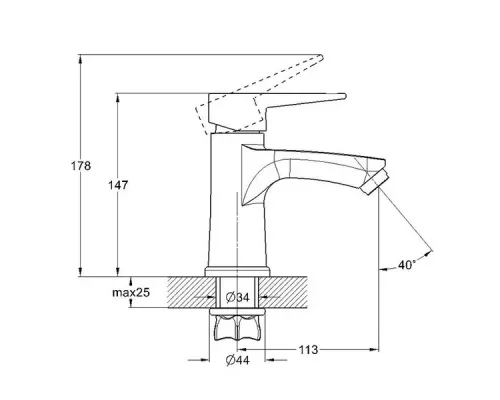 Смеситель для раковины G-Lauf NUD1-A045YW