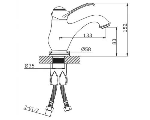 Смеситель для раковины Vieir V413511F
