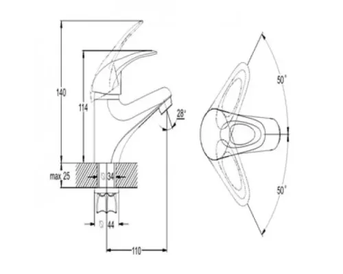 Смеситель для раковины Zegor NHK1-A048